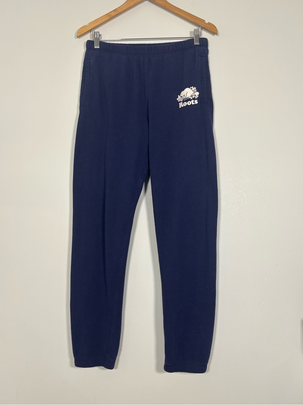 Roots Navy Blue Classic Logo Sweatpants Joggers Size Small